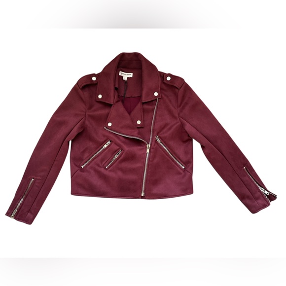 Newbury Knutson Moto Jacket in Raspberry Red size Small - Picture 3 of 13